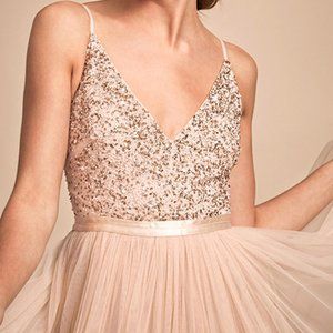 BHLDN Anthropologie Avery Dress in Blush